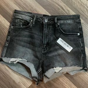 Risen Black/Medium Wash Jean Shorts